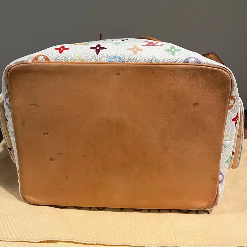 Louis Vuitton Multicolor Petite Noe White Murakami Shoulder Bag Tote - Picture 6 of 11